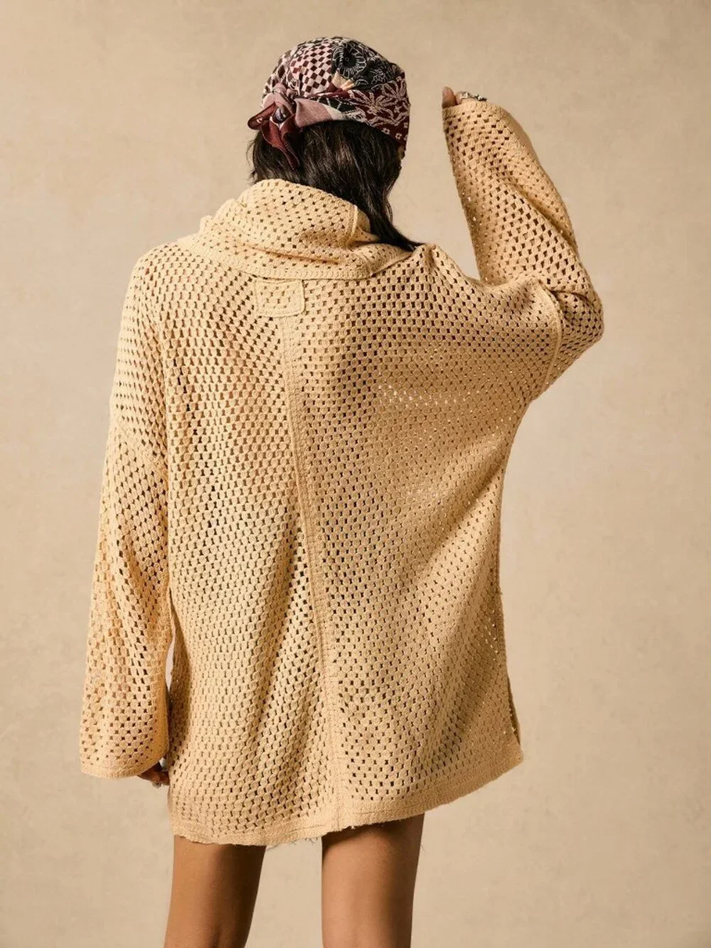Casual Women's Draped Neck Asymmetric Hem Sweater Boho Western Wear top